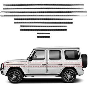Carbon Fiber Side Body Molding Trim Real for Mercedes Benz Door Protector Strips